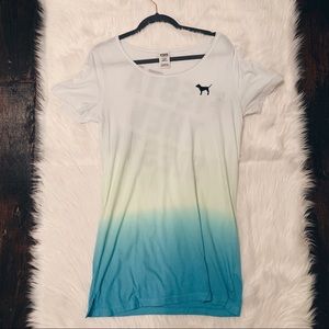 Victoria Secret Pink Tie Dye Blue Ombre Sleepwear